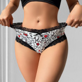 Cotton with Lace Sexy Ladies Panties Simple Floral Bodycon Comfortable Briefs