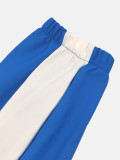 Women's Fashion Color Block Zipper Hoodie and Wide-Leg Drawstring Sport Pants Set