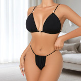 Solid Color Sexy Tank Bra Comfort Push-Up No-Clasp Low Back Set