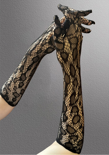 Women Lingerie with Black Mesh Gloves