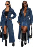 Women Pocket Long-Sleeved Denim Jacket