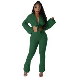 Women Autumn/Winter Casual Long-Sleeved Top and Pant Two-Piece Set