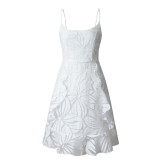 Women Spring/Summer Printed Ruffled Slip Dress