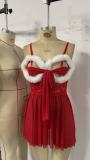Christmas Women Red Dress Sexy Lingerie