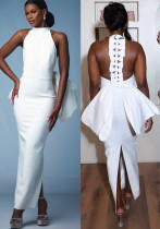 Women Sexy Backless Bow Sexy Bandage Dress