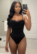 Women Black Off-Shoulder Mesh Bodysuit Women Black Off-Shoulder Mesh Bodysuit