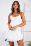 Women Spring/Summer Printed Ruffled Slip Dress