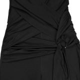 Women Solid Halter Neck Wide-Leg Jumpsuit