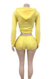 Women Printed Zipper Jacket and Shorts Two-Piece Set