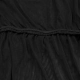 Women Sexy Strapless See-Through Mesh Top and Long Skirt Two-Piece Set