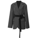 Women Belted Blazer Jacket