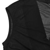 Women Sleeveless Pleated V-Neck Dress