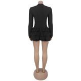 Women Tie-Waist Ruffled Dress