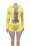 Women Printed Zipper Jacket and Shorts Two-Piece Set