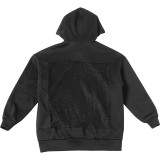 Women Autumn/Winter Sexy See-Through Mesh Patchwork Long-Sleeve Hoodies