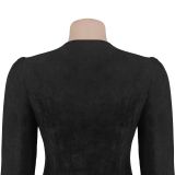 Women Tie-Waist Ruffled Dress