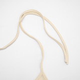 Fall-Winter Women's Ribbed Halter Neck U-Neck Three-Piece Pants Set