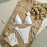 Women's Fashion Sexy Lace-Up Flower Bikini Set