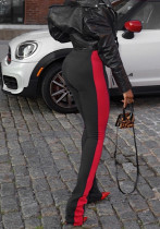 Fall-Winter Women's Casual High-Waist Color Block Straight-Leg Pants