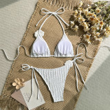 Women's Fashion Sexy Lace-Up Flower Bikini Set