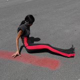 Fall-Winter Women's Casual High-Waist Color Block Straight-Leg Pants