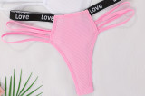 Fashion Multi-Color Sexy Letter Love Print Seamless Thong
