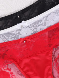 Women's Sexy Lace Low-Rise Mesh Transparent Comfortable Triangle Panties