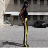 Fall-Winter Women's Casual High-Waist Color Block Straight-Leg Pants