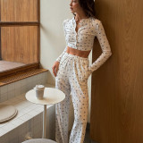 Fall Women's Comfortable Print Pajama Set