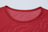 Fall Women's Sexy Mesh Patchwork See-Through Bodycon Short Dress