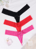 Women's Multi-Color Lace Low-Rise Comfortable Seamless Thong