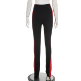 Fall-Winter Women's Casual High-Waist Color Block Straight-Leg Pants
