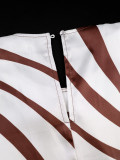 Women's African Print Drawstring Lace-Up Loose Top Casual Wide-Leg Pants Two-Piece Set