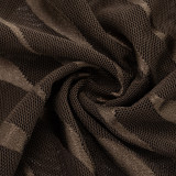 Fall Women's Fashion Wave Pattern Sexy Deep V-Neck Bell Sleeve Bodycon Dress