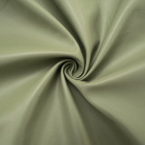 Fall Women's Sexy Faux Leather Metal Decor Halter Neck Low Back Dress