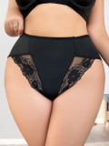 Plus Size Mid-Rise Transparent Triangle Panties