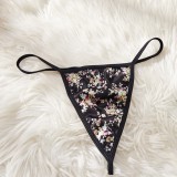 Women's Lace Floral Print Sexy Strap Nightdress with Panty