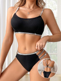 Women's Sexy Double Strap Bra Thong Set