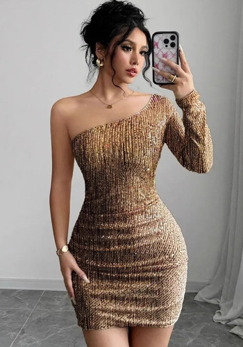 Women's Sexy Slash Shoulder Party Dress