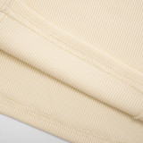 Fall-Winter Women's Ribbed Halter Neck U-Neck Three-Piece Pants Set