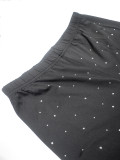 Women autumn rhinestone mesh sexy long-sleeved top and pant set