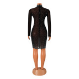Women mesh sexy see-through bodycon dress