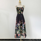 Casual Holidays Summer fashion print sleeveless Strap long Dress