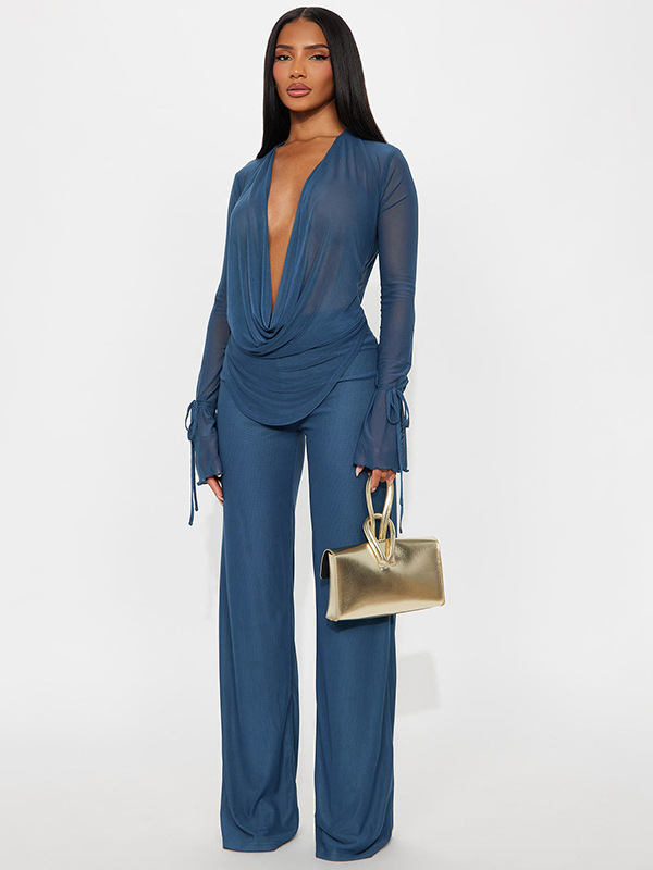 Women Pu-Leather Long-Sleeved Jacket and Bodycon Dress Two-Piece Set