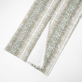 Women Autumn/Winter Snake Print Sexy Round Ring Long-Sleeved Hollow-Out Dress