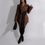 American Sports Casual Digital Print Long-Sleeved Round Neck Top