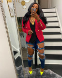 Women Solid Long-Sleeved Autumn/Winter Pocket Blazer