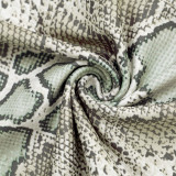 Women Autumn/Winter Snake Print Sexy Round Ring Long-Sleeved Hollow-Out Dress