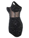 Women Rhinestone Hollow-out Maxi Dress