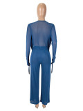 Women Pu-Leather Long-Sleeved Jacket and Bodycon Dress Two-Piece Set